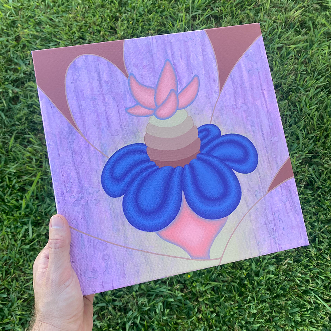 Mythical Flower Painting - Emergence - 12x12 Artwork