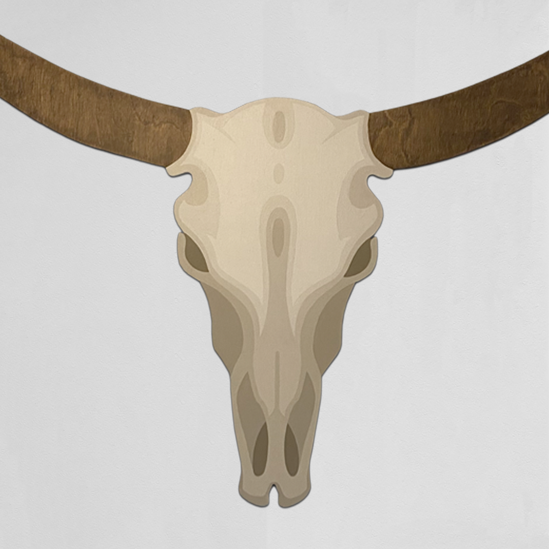 Texas Longhorn Wood Painting - Longhorn Skull - Original Art