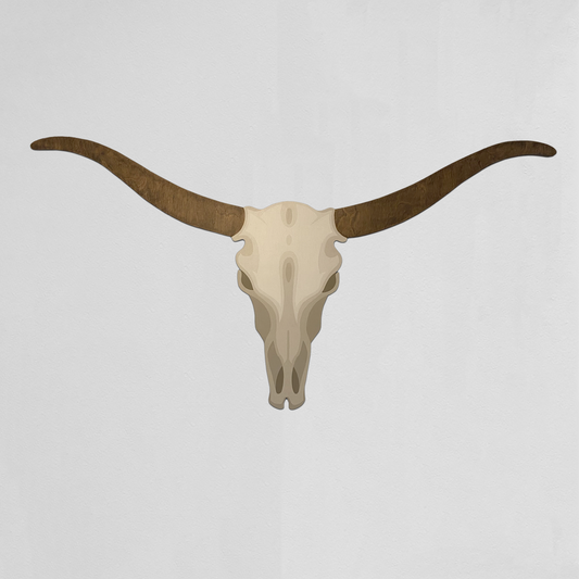 Texas Longhorn Wood Painting - Longhorn Skull - Original Art