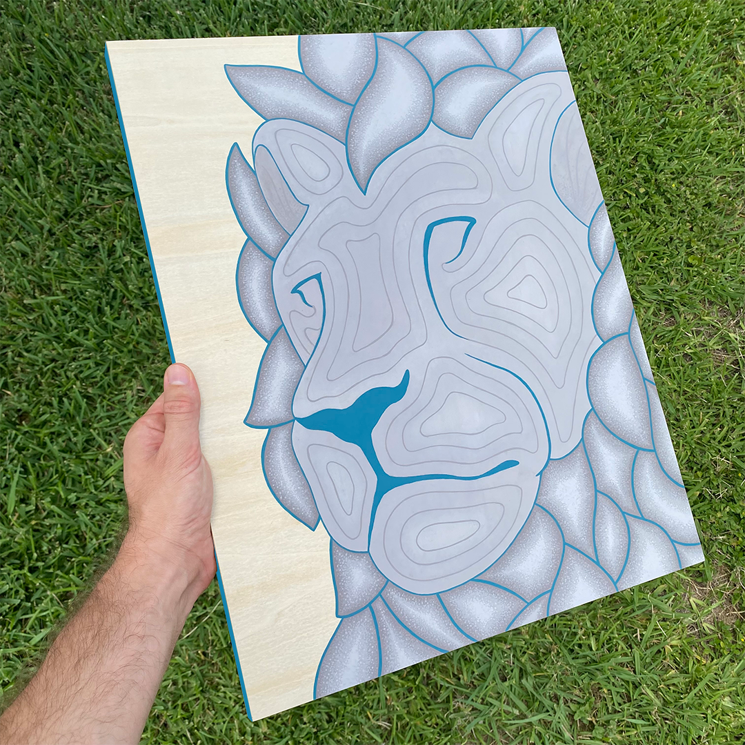 Panthera Leo, 16"x20" Acrylic Painting