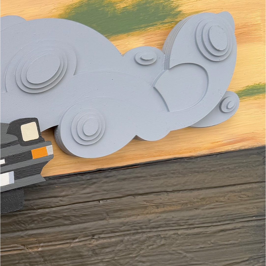 Toyota AE86 Painting - Drifter - 12x24 Wood Sculpture