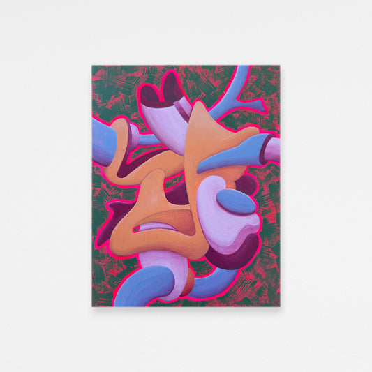 Colorful abstract art piece on a white background